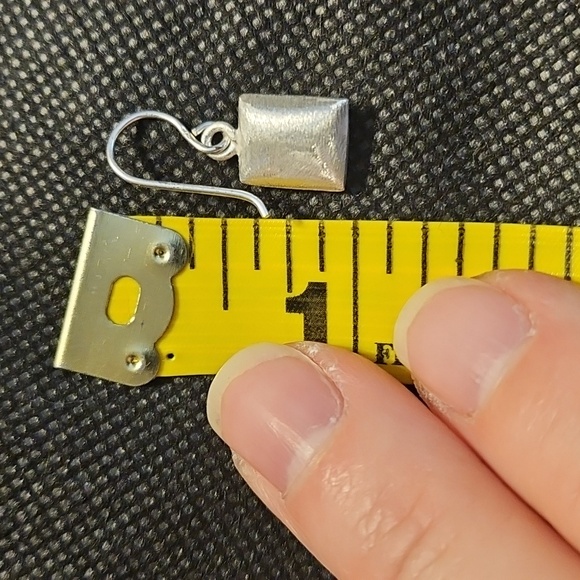 Dainty Dangle Brushed Silver Earrings in Gift Box - Picture 3 of 6